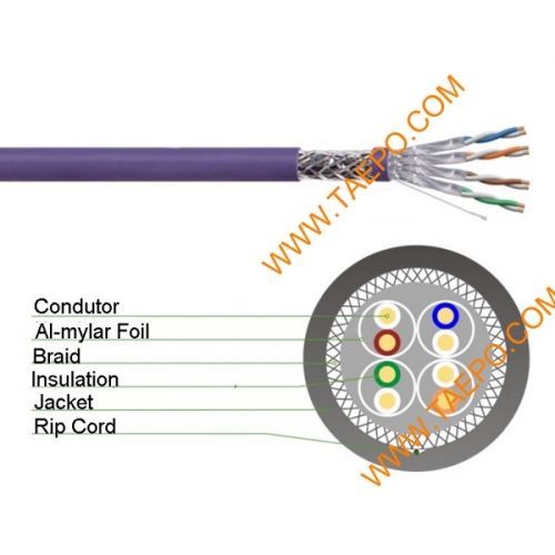 4 пары S/FTP CAT6A голый медный AWG 23 одножильный провод кабель LAN 305m / рулон