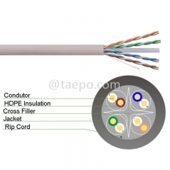 4 пары UTP CAT6 голый медный проводник AWG23 твердый кабель LAN 305m / рулон