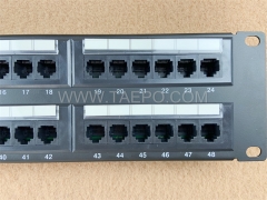 19-дюймовая сетевая патч-панель высотой 2U, 48 портов CAT6 RJ45 UTP