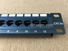 10-дюймовая 1U CAT5E RJ45 UTP 12-портовая сетевая патч-панель