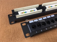 10-дюймовая 1U CAT5E RJ45 UTP 12-портовая сетевая патч-панель