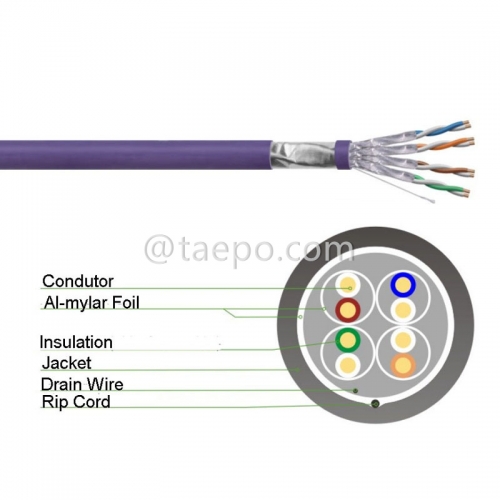 4 пары FTP CAT6A голый медный AWG 23 одножильный провод кабель LAN 305m / рулон