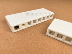 Коробка для поверхности на 8 портов, CAT5E, RJ45, 8P8C, UTP, 190x74x28 мм, стиль AP, без разъема Keystone