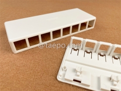 Коробка для поверхности на 8 портов, CAT5E, RJ45, 8P8C, UTP, 190x74x28 мм, стиль AP, без разъема Keystone