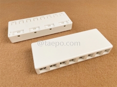 Коробка для поверхности на 8 портов, CAT5E, RJ45, 8P8C, UTP, 190x74x28 мм, стиль AP, без разъема Keystone