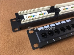 1U 10-дюймовая стойка RJ45 UTP категории 6 12-портовая сетевая коммутационная панель