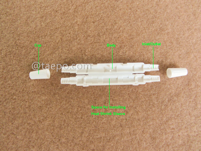 Иллюстративные фотографии коробки для сплайсинга спускаемого кабеля, 1 вход 1 выход