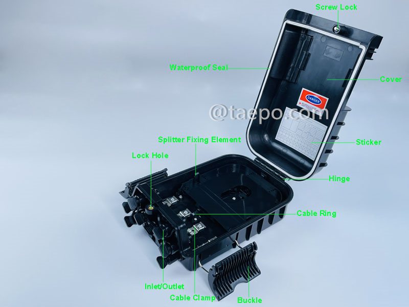 Иллюстрационные изображения распределительной коробки для оптоволокна (FDB), уличная, водонепроницаемый SC, 8 волокон, пластиковый корпус