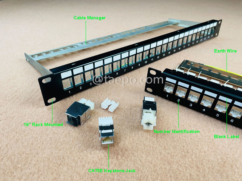Иллюстрационные фотографии патч-панели на 24 порта, CAT6, RJ45, STP, 19