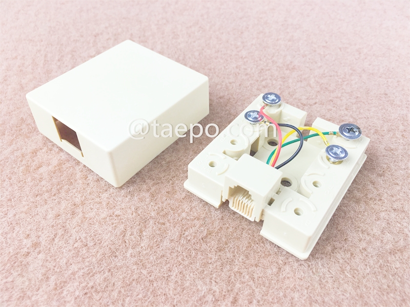 Коробка соединения на 1 порт, CAT3, 6P4C, 55x49x20.5mm