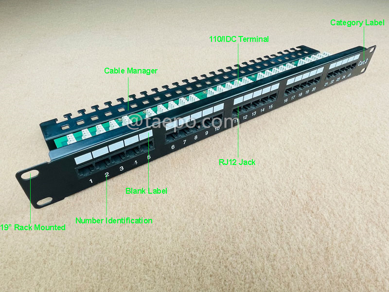 Иллюстрационные фотографии патч-панели на 25 портов, CAT3, RJ45, UTP, 19