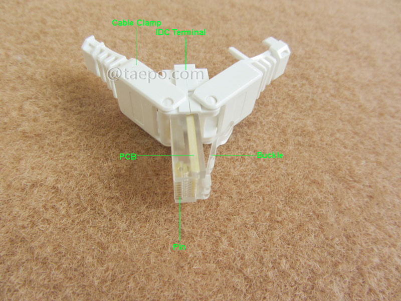 Иллюстративные фотографии для Модульного разъема, CAT5E, RJ45, 8P8C, UTP, без инструмента
