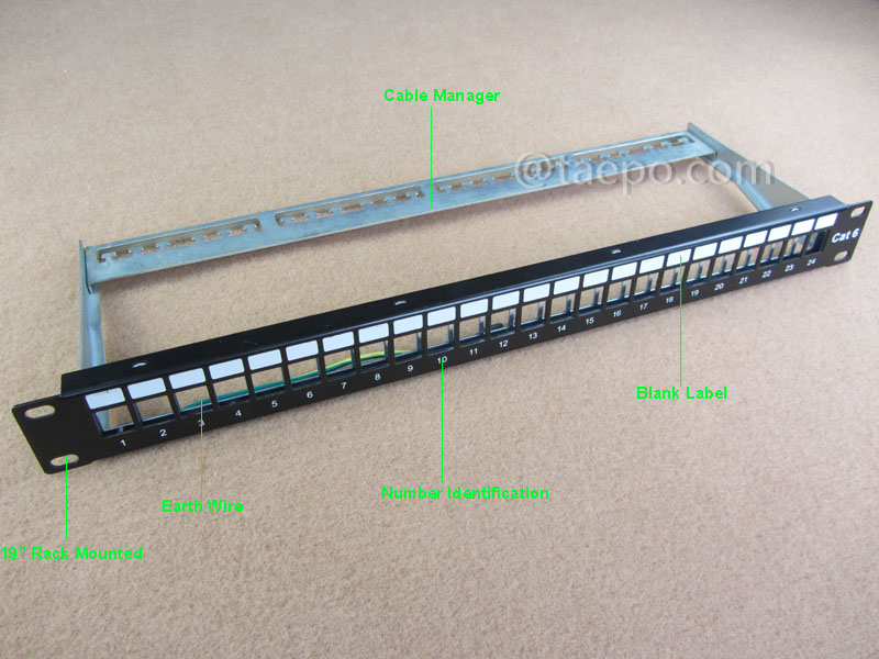 Иллюстративные изображения для панели для патч-корда на 24 порта, пустая, для STP джеков Keystone, 19