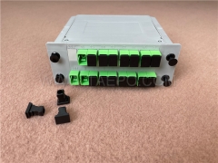 Оптический сплиттер, PLC, кассетного типа, G657A, 1x16, свободная трубка 0,9 мм, с разъемом SC/APC