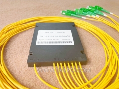 Оптический делитель, PLC, пластиковый корпус, G657A, 1x8, свободная трубка 2 мм, 1 м, с разъемом SC/APC